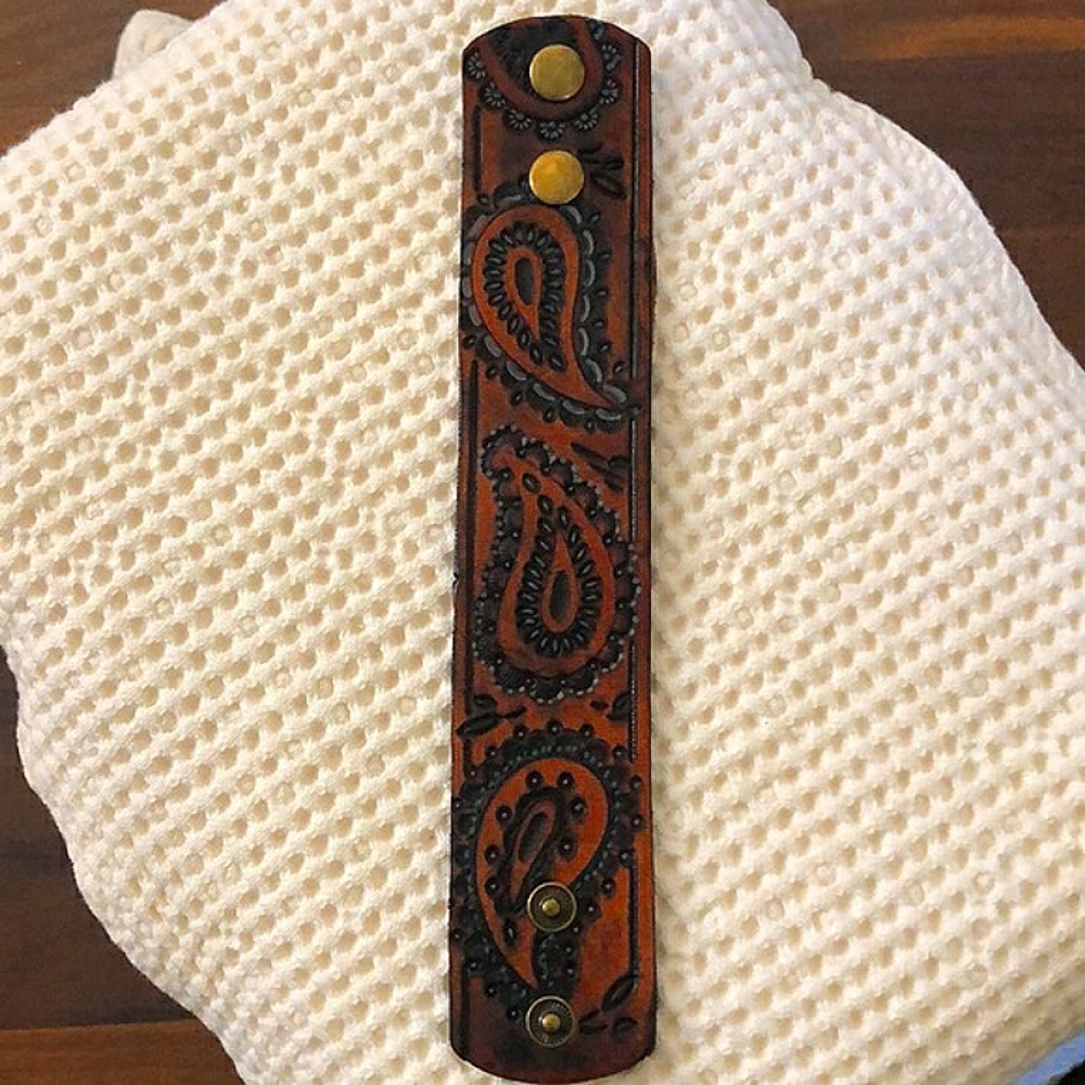 Boho Leather Cuff Bracelet - Picture 3 of 3